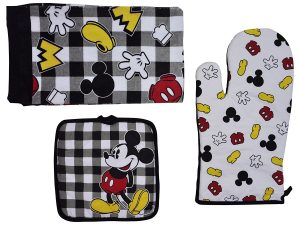 Disney Oven Mitt Pot Holder & Dish Towel 3 pc Kitchen Set