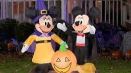 disney halloween decorations 4.5' Tall Mickey and Minnie Pumpkin Halloween Airblown Inflatables