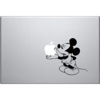 Mickey Holding Apple Macbook Vinyl Sticker Laptop Skin