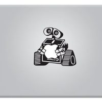 Wall-E Holding Apple Disney Macbook Decal