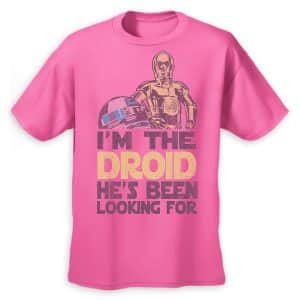 C-3PO and R2-D2 Valentine's Day T-Shirt for Adults - Pink