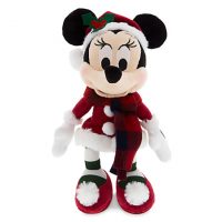 Santa Minnie Mouse Stuffed Animal Retro Plush - 9''