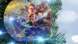 Disney The Little Mermaid Glass Christmas Ornament