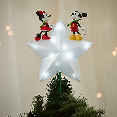 Mickey and Minnie Mouse Light-Up Christmas Tree Topper