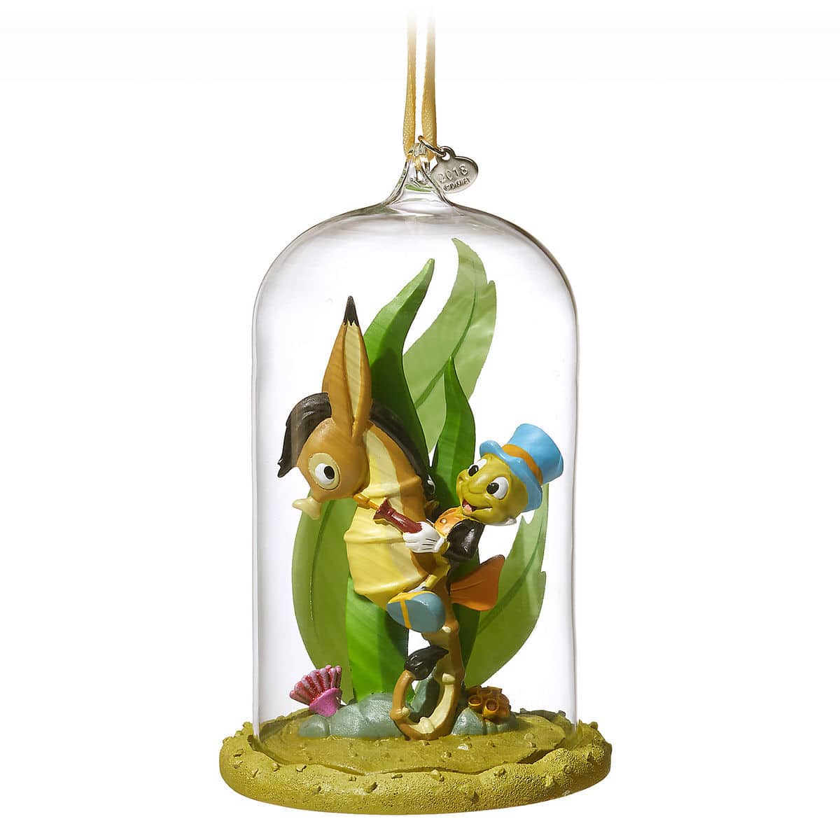 Jiminy Cricket Glass Dome Sketchbook Christmas Ornament