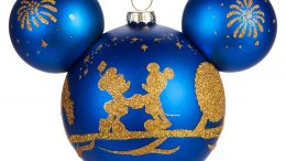 Mickey Mouse Ears Icon Glass Christmas Ornament Blue