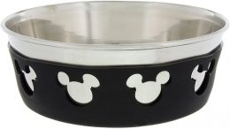 Disney Parks Mickey Mouse Silicone on Metal Pet Dish
