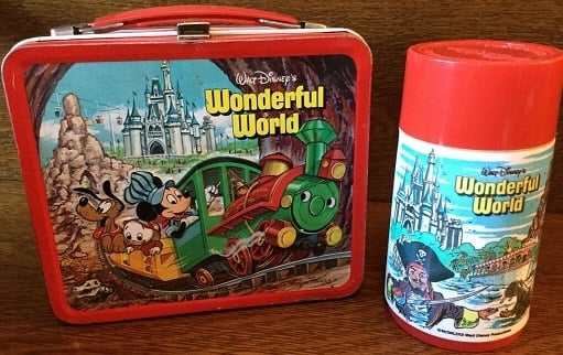 Walt Disney Wonderful World Metal Lunchbox and Thermos - 1980