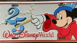 Walt Disney World 25th Anniversary Metal License Plate - 1996