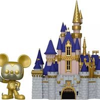 Funko 58966 Pop! Town: Walt Disney World 50th Anniversary – Cinderella Castle and Gold Mickey Mouse