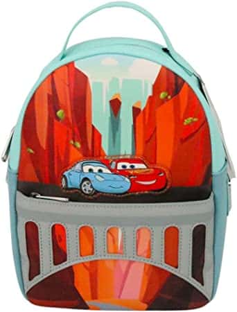 Loungefly Disney Pixar Cars Firewall Falls Womens Double Strap Convertible Mini Backpack Purse