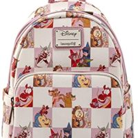 Loungefly Disney Princess Sidekicks Rose Checkered AOP Womens Double Strap Shoulder Bag Purse