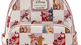 Loungefly Disney Princess Sidekicks Rose Checkered AOP Womens Double Strap Shoulder Bag Purse