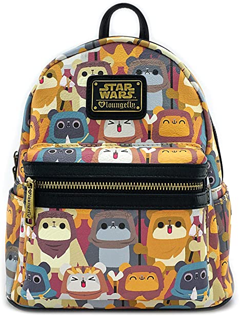 Loungefly Women's Star Wars Ewok Chibi AOP Double Strap Shoulder Bag Purse