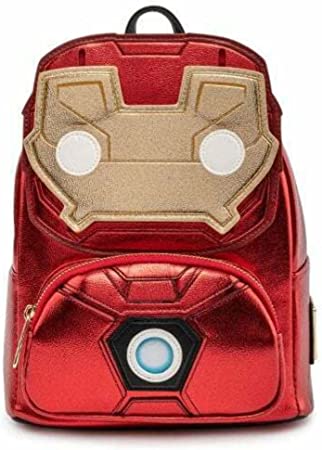 Loungefly x Marvel Iron Man Light Up Mini Backpack Metallic Leather