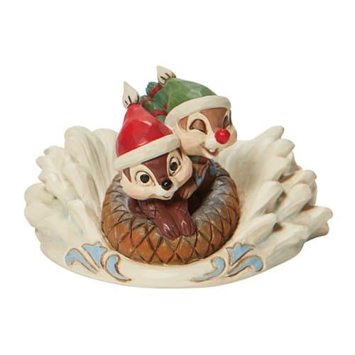 Disney Traditions Chip and Dale Sledding Saucer Fun in the Snow by Jim Shore Statue