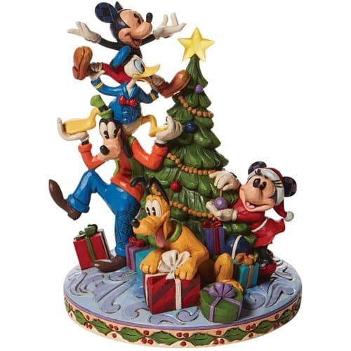 Disney Traditions Fab 5 Decorating Tree Merry Tree Trimming by Jim Shore Statue