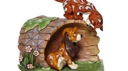 Disney Traditions Fox and the Hound on Log Unlikely Friends by Jim Shore Statue