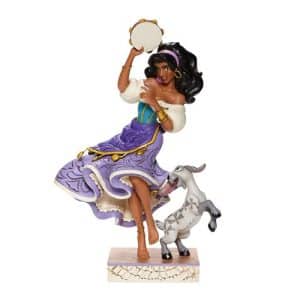 Disney Traditions Hunchback of Notre Dame Esmeralda and Djali Twirling Tambourine Player by Jim Shore Statue