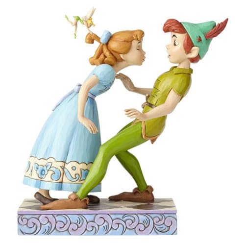 Disney Traditions Peter Pan, Wendy, and Tinker Bell An Unexpected Kiss by Jim Shore Statue