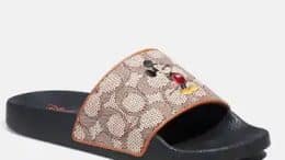 Disney X Coach Sport Slide In Signature Textile Jacquard With Mickey Mouse Embroidery