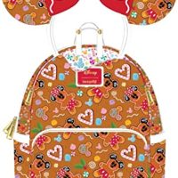 Loungefly Disney Christmas Gingerbread AOP Womens Double Strap Shoulder Bag Purse with Ears Headband