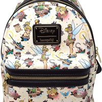 Loungefly Disney Peter Pan Tinkerbell Tattoo Print Womens Double Strap Shoulder Bag Purse