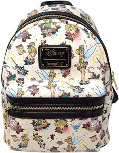 Loungefly Disney Peter Pan Tinkerbell Tattoo Print Womens Double Strap Shoulder Bag Purse