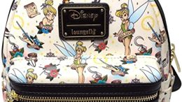 Loungefly Disney Peter Pan Tinkerbell Tattoo Print Womens Double Strap Shoulder Bag Purse