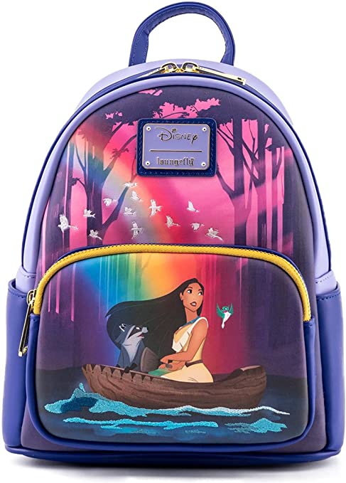 Loungefly Disney Pocohontas Just Around The River Bend Womens Double Strap Shoulder Bag Purse