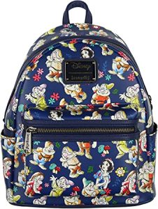 Loungefly Disney Snow White and the Seven Dwarfs Floral Watercolor Allover Print Mini Backpack