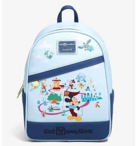 Loungefly Disney Walt Disney World 50th Anniversary Mickey Mouse Resort Tour Guide Mini Backpack