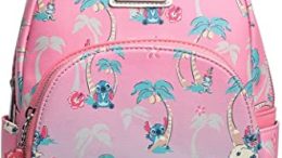 Loungefly x Disney Lilo & Stitch Palm Tree Stitch and Scrump AOP Double Strap Shoulder Bag Purse