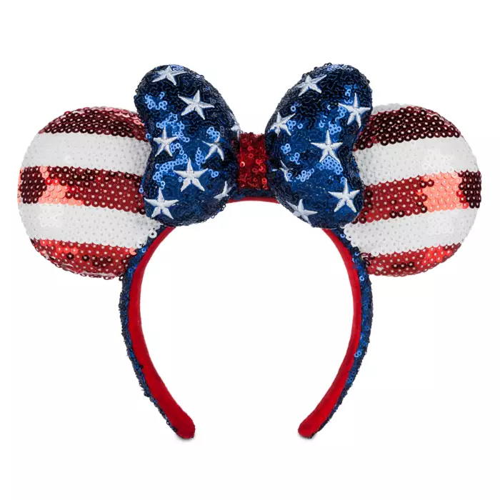 Minnie Mouse Americana Sequined Ears With Bow