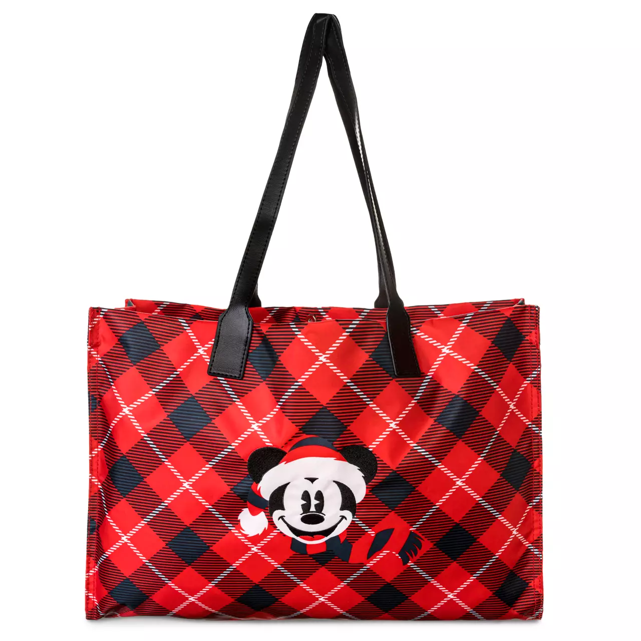 Plaid Mickey Mouse Holiday Tote