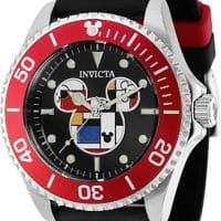 Invicta Men’s 44mm Disney LIM. Edition Mickey Mouse Black/Red Silicone Band Watch