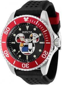 Invicta Men's 44mm Disney LIM. Edition Mickey Mouse Black Red Silicone Band Watch