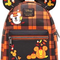 Halloween Plaid Mickey Mouse Ears Loungefly Mini Backpack