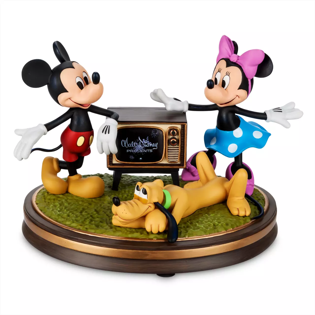 Mickey and Minnie Mouse with Pluto Light-Up Musical Figure – Disney100