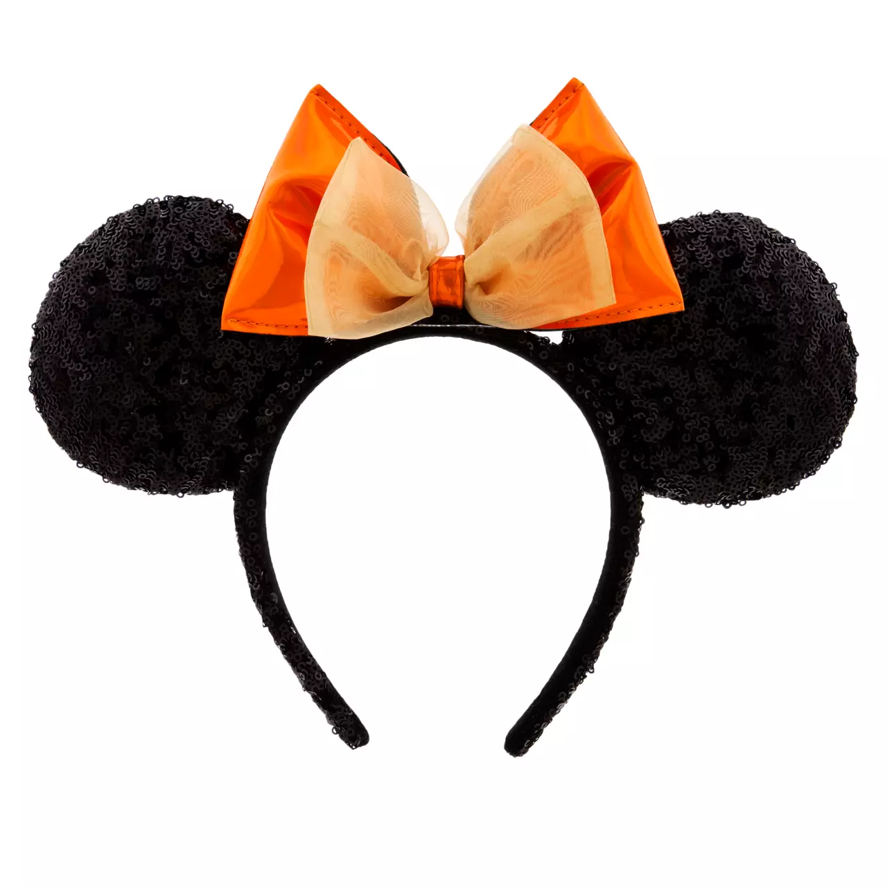 Minnie Mouse Ears With Orange Bow