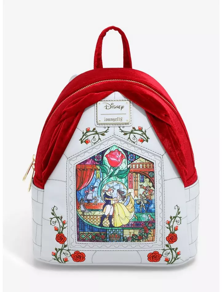 Loungefly Disney Beauty and the Beast Stained Glass Portrait Mini Backpack