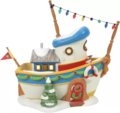 Department 56 Disney Village Donald Duck The Halls House Boat