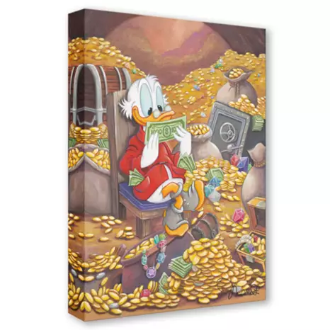 Scrooge McDuck ''Scrooge's Happy Place'' Gallery Wrapped Canvas by Michelle St.Laurent