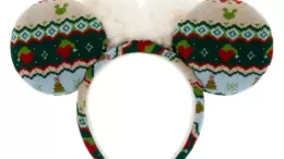 Minnie Mouse Holiday Knitted Ear Headband for Adults